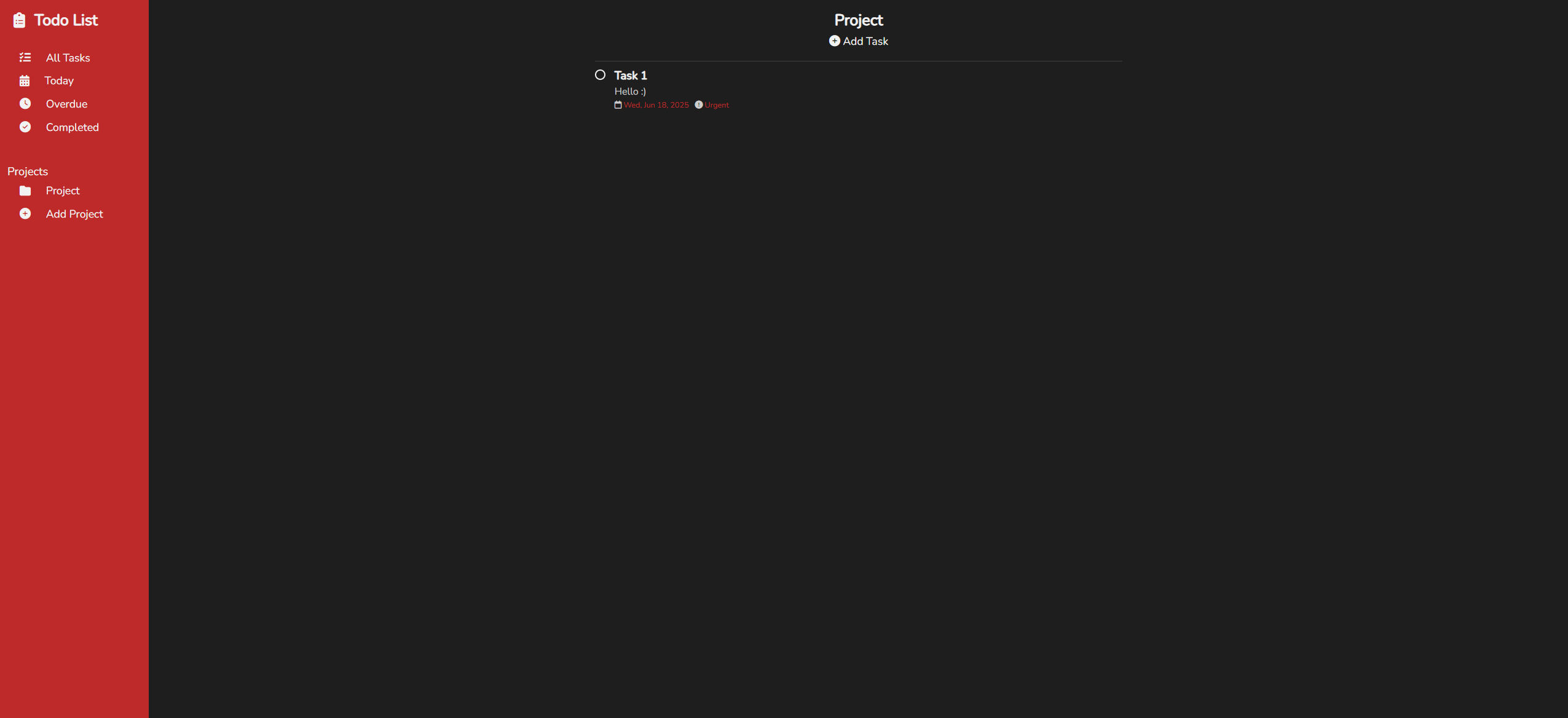 Screenshot of Todo List